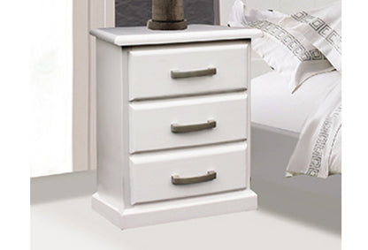 OCTARIAN (CUSTOM MADE) 3 DRAWER BEDSIDE TABLE - ASSORTED COLOURS