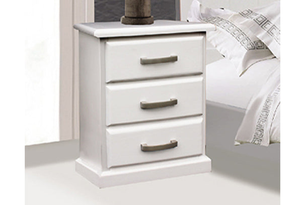 OCTARIAN (CUSTOM MADE) 3 DRAWER BEDSIDE TABLE - ASSORTED COLOURS