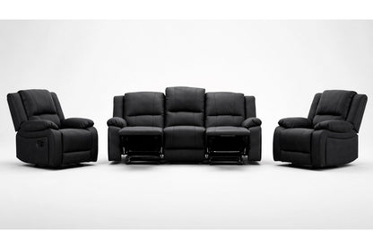 Bellabong 3rr + 1r + 1r (5 ACTIONS) Leatherette Lounge Suite - Onyx