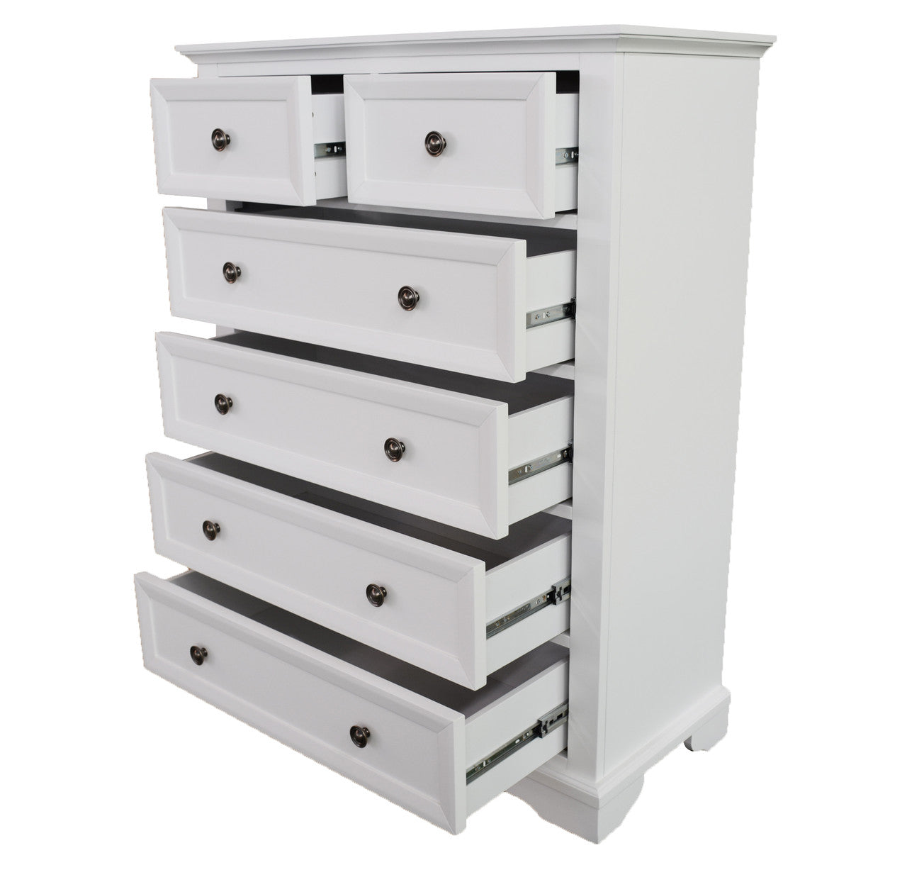 KING AUSTIN 4 PIECE (TALLBOY) BEDROOM SUITE - WHITE