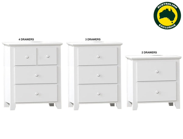 ORVILLE (AUSSIE MADE) BEDSIDE TABLE COLLECTION - ASSORTED PAINTED COLOURS - STARTING FROM $399