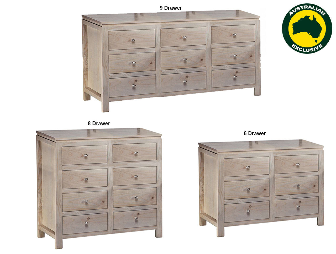 OZARK (AUSSIE MADE) LOWBOY COLLECTION - ASSORTED STAINED COLOURS - STARTING FROM $1199