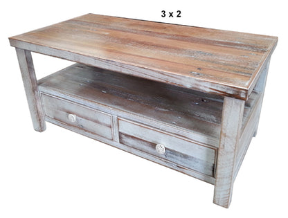 PALING (AUSSIE MADE) COFFEE TABLE WITH 2 DRAWER COLLECTION - ASSORTED STAINED COLOURS - STARTING FROM $749