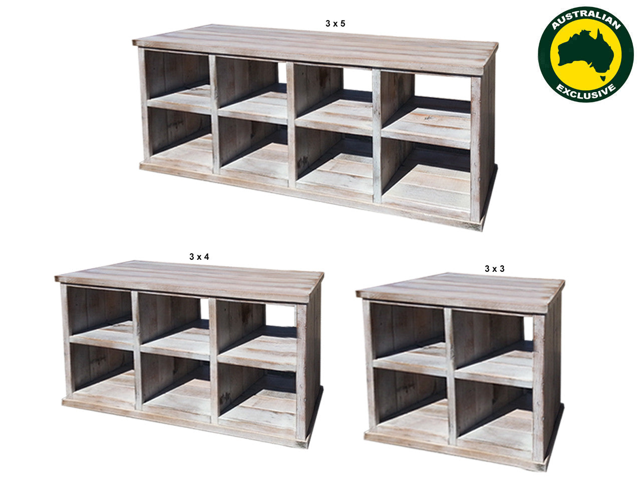 Paling (AUSSIE MADE) Lowline Cube Room Divider Collection - Assorted Stained Colours
