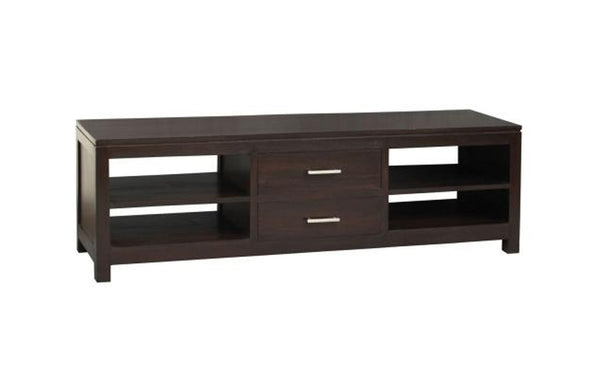 PARIS  2 MIDDLE DRAWER ENTERTAINMENT UNIT (SB 042 PNM K)  -500(H) x 1600(W)  - MAHOGANY OR CHOCOLATE