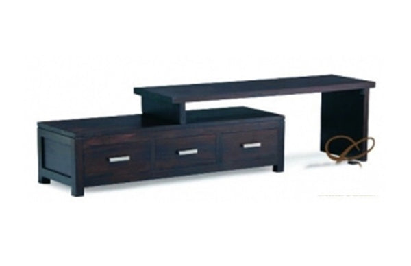 PARIS  3 DRAWER EXTENDABLE ENTERTAINMENT UNIT (TV 003 PNMK)  - 520(H) x 1500(W)- MAHOGANY OR CHOCOLATE