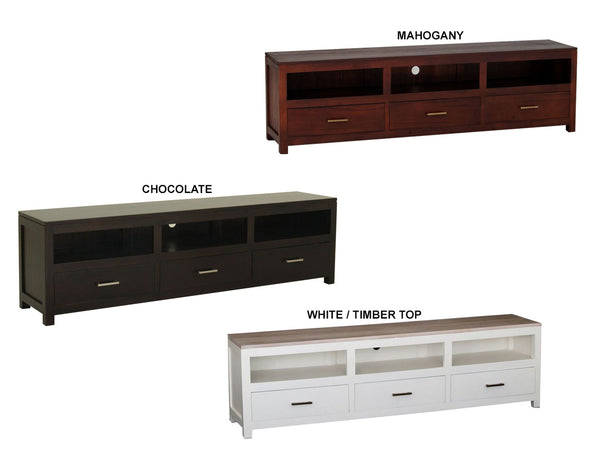 PARIS 3 DRAWER LOW ENTERTAINMENT UNIT - 540(H) X 1900(W) - ASSORTED COLOURS