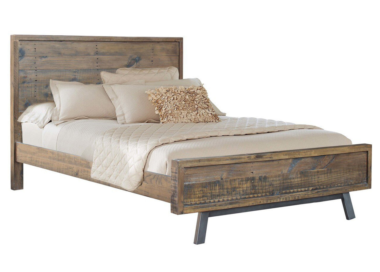 QUEEN PATERSON BED - RECYCLED PINE  - HERITAGE WHARF