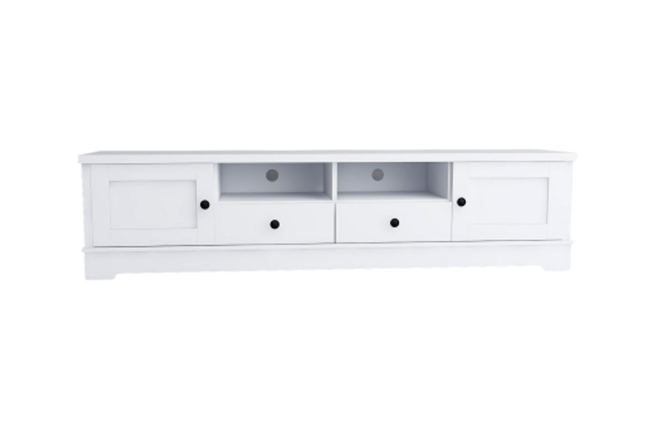 PERNILLE 2 SHELVES/ 4 DRAWER TV ENTERTAINMENT UNIT - WHITE