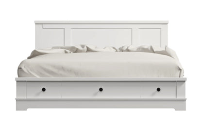 KING PERNILLE BED FRAME WITH STORAGE DRAWERS - WHITE