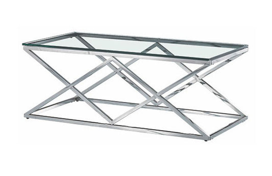 PERUZ RECTANGULAR COFFEE TABLE WITH GLASS TOP -  1200(W)