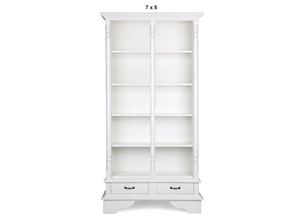 PILLAR (AUSSIE MADE) HARDWOOD BOOKCASE WITH 2 DRAWERS COLLECTION - ASSORTED PAINTED COLOURS - STARTING FROM $899