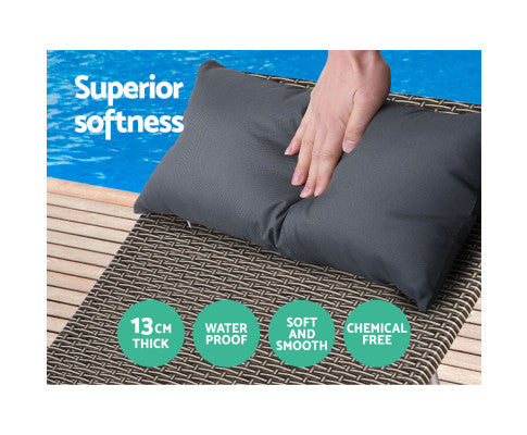 SPARROW OUTDOOR SUN LOUNGE WITH PILLOW - GREY