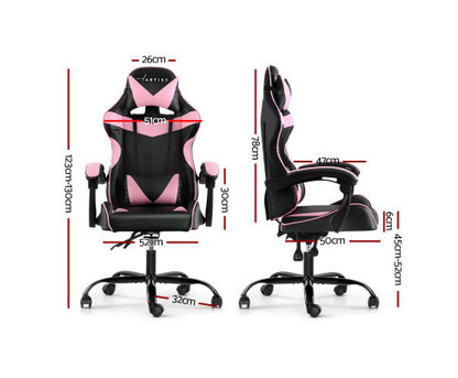 PAXTON RECLINING OFFICE COMPUTER  CHAIR  - BLACK & PINK