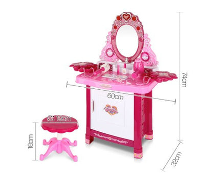 KEEZ 30 PIECES KIDS DRESSING TABLE WITH MIRROR - PINK