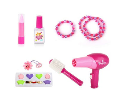 KEEZ 30 PIECES KIDS DRESSING TABLE WITH MIRROR - PINK