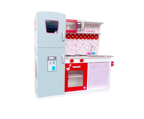 Fridge Kids Wooden Kitchen Cookware Chef Play Set -off White