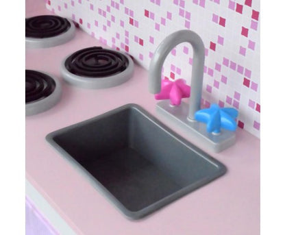 FRIDGE KIDS  WOODEN KITCHEN COOKWARE CHEF PLAY SET -OFF WHITE