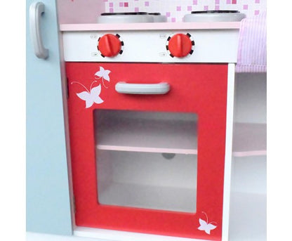 FRIDGE KIDS  WOODEN KITCHEN COOKWARE CHEF PLAY SET -OFF WHITE
