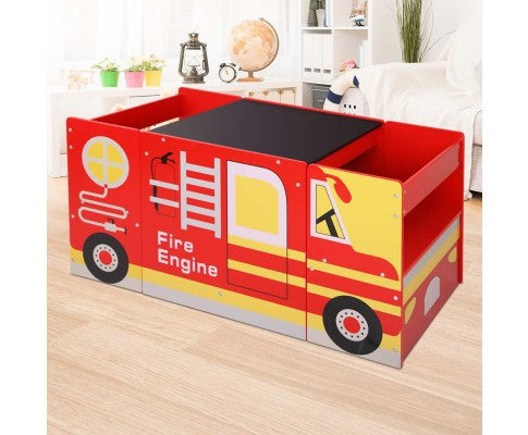 Toyo Fire Truck Kids Dining Table & Chair Set - Red