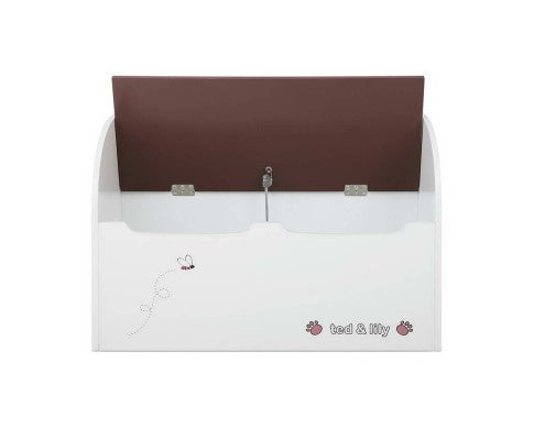 KEZI KIDS STORAGE BOX BENCH - WHITE & BROWN
