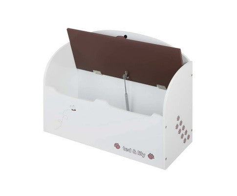 KEZI KIDS STORAGE BOX BENCH - WHITE & BROWN