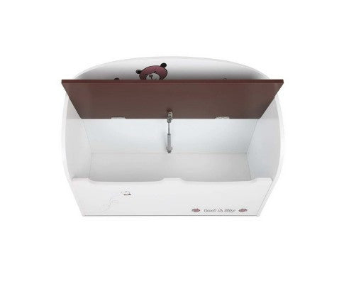 KEZI KIDS STORAGE BOX BENCH - WHITE & BROWN