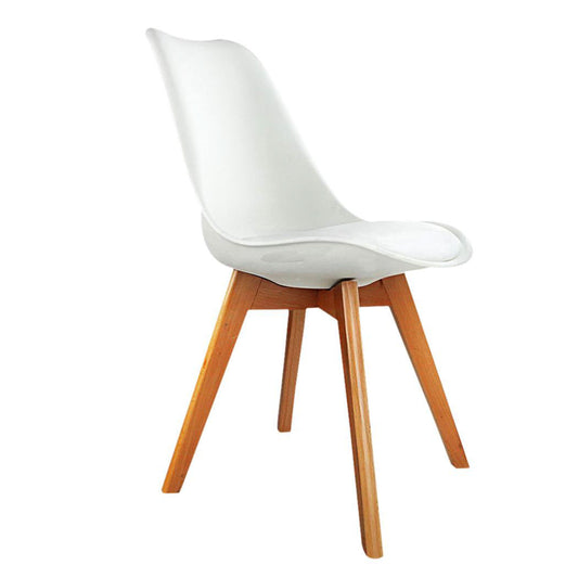 Pad Leatherette Dining Chair - White
