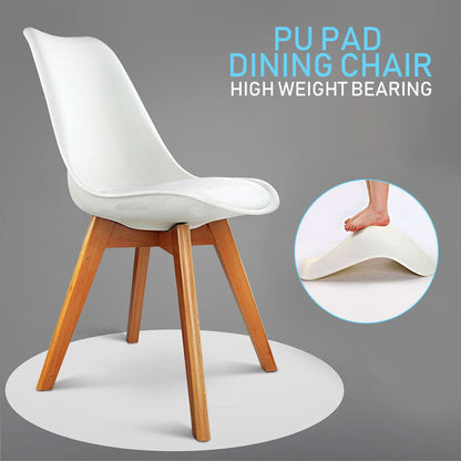 PAD LEATHERETTE DINING CHAIR - WHITE