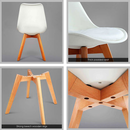 PAD LEATHERETTE DINING CHAIR - WHITE