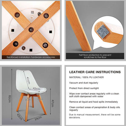 PAD LEATHERETTE DINING CHAIR - WHITE