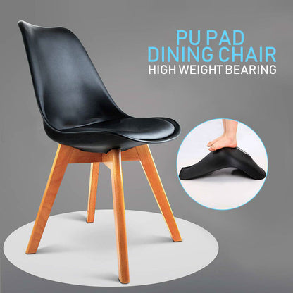 PAD LEATHERETTE DINING CHAIR - BLACK