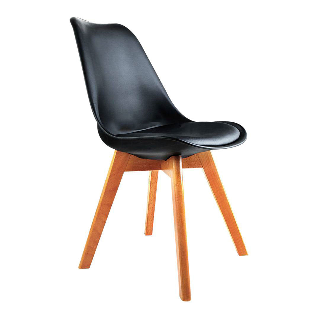 PAD LEATHERETTE DINING CHAIR - BLACK