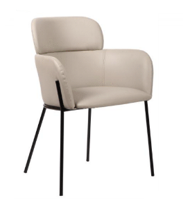 WINSDOR LEATHERETTE DINING CHAIR - LIGHT GREY