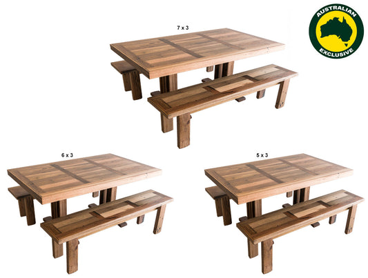 Paling (AUSSIE MADE) Dining Table Collection - Assorted Stained Colours