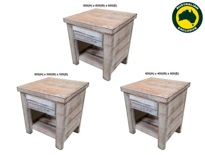 PALING (AUSSIE MADE) LAMP TABLE WITH 1 DRAWER COLLECTION - ASSORTED STAINED COLOURS - STARTING FROM $549