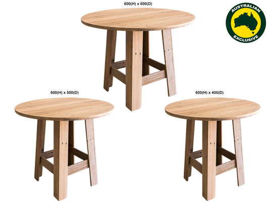 Paling (AUSSIE MADE) Round Lamp Table Collection - Assorted Stained Colours