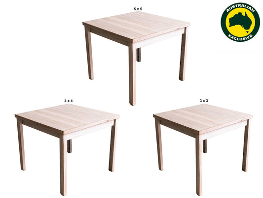 Paling (AUSSIE MADE) Square Dining Table With 4 Legs Collection - Assorted Stained Colours