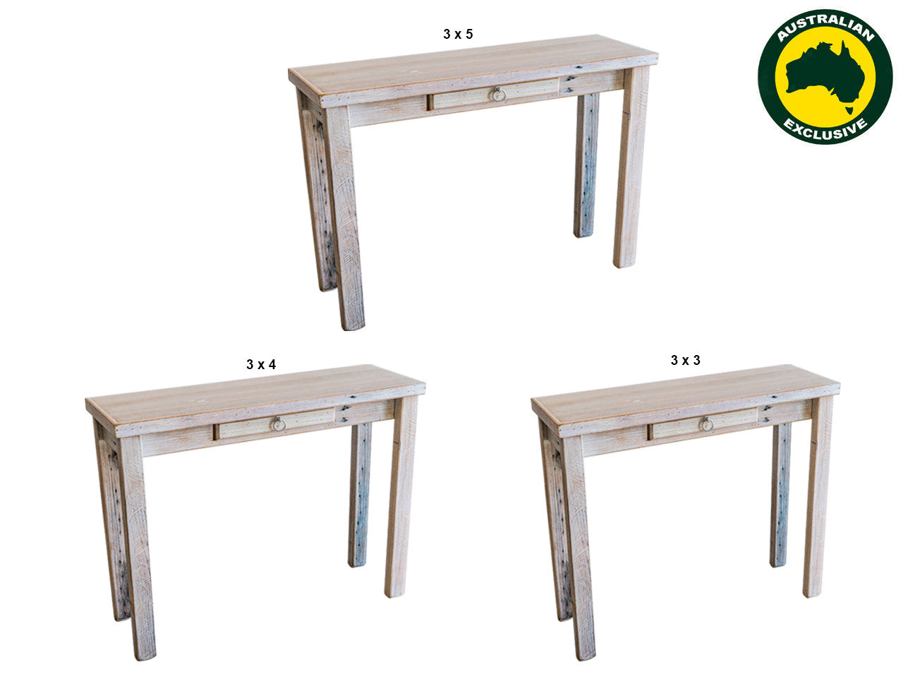 Paling (AUSSIE MADE) Console / Hall Table With 1 Drawer Collection - Assorted Stained Colours