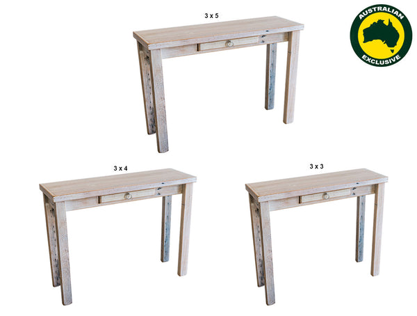 PALING (AUSSIE MADE) CONSOLE / HALL TABLE WITH 1 DRAWER COLLECTION - ASSORTED STAINED COLOURS - STARTING FROM $499