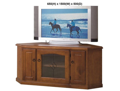 PANDORA (AUSSIE MADE) T.V. CORNER UNIT WITH TWIN PULL-OUTS (PLAIN GLASS) COLLECTION - ASSORTED STAINED COLOURS - STARTING FROM $899