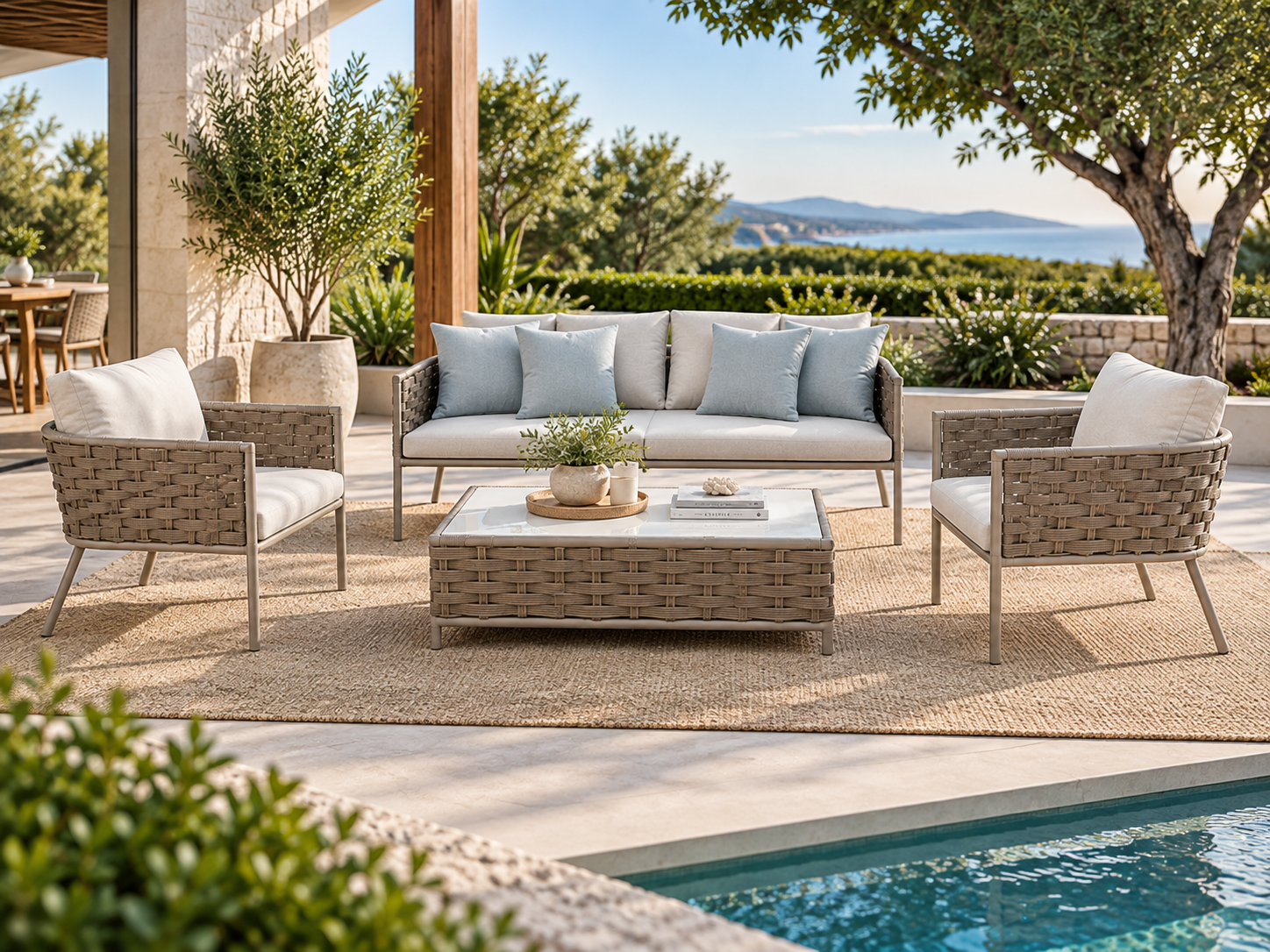 Paris 4-Piece Luxury Outdoor Lounge Setting – Premium Aluminium Frame