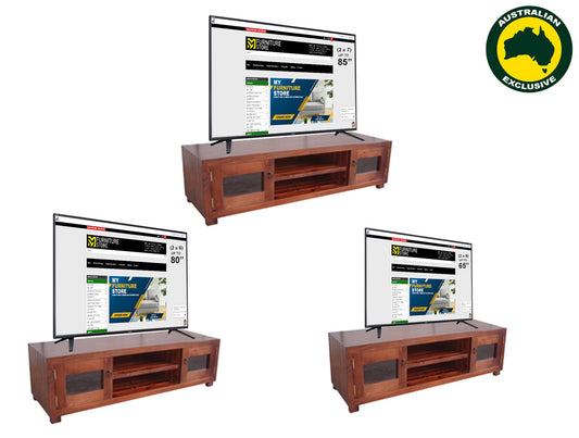 Nikki (AUSSIE MADE) Timber Lowline TV Unit Collection - Assorted Stained Colours