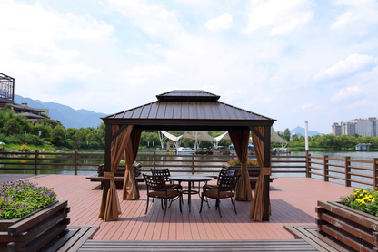 3×3.65M Double-Top Luxury Aluminium Gazebo with Mosquito Net – Premium Outdoor Pavilion