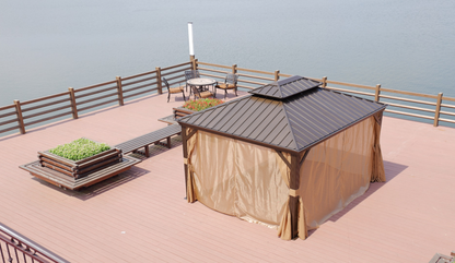 3×3.65M Double-Top Luxury Aluminium Gazebo with Mosquito Net – Premium Outdoor Pavilion