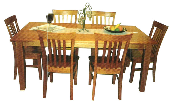 HOUTBAY TASSIE OAK SQUARE (TAPERED LEGS) 9 PIECE DINING SUITE WITH 8 CHAIRS (NOT AS PICTURED) - 1500(W) X 1500(D) - CHOICE OF COLOURS
