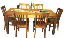 HOUTBAY TASSIE OAK (TAPERED LEGS) 9 PIECE DINING SUITE WITH 8 DINING CHAIRS (NOT AS PICTURED) - 2100(W) X 1000(D) - CHOICE OF COLOURS