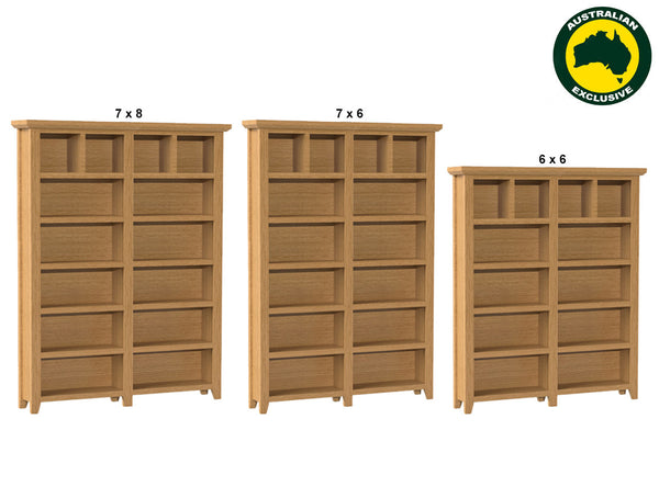 PRINCIPLE (AUSSIE MADE) BOOKCASE PIGEON PAIRED COLLECTION - ASSORTED STAINED COLOURS - STARTING FROM $1199
