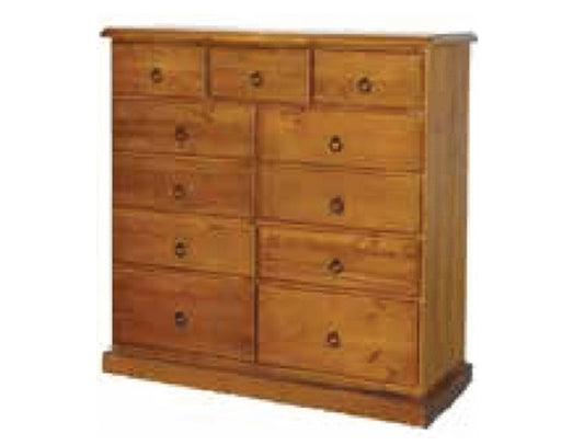 Primo 11 Drawer Chest -1200(H) X 1215(W)- Blackwood (3897) Or Walnut (3898)