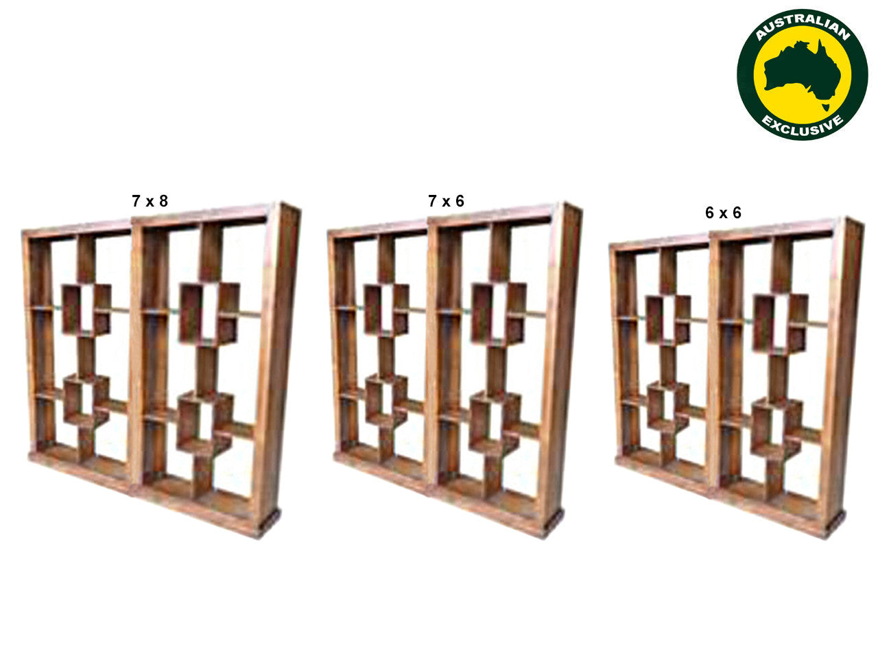 Puncho (AUSSIE MADE) Room Divider + 4 Box In The Middle 2 Section - Pigeon Paired Collection - Assorted Stained Colours